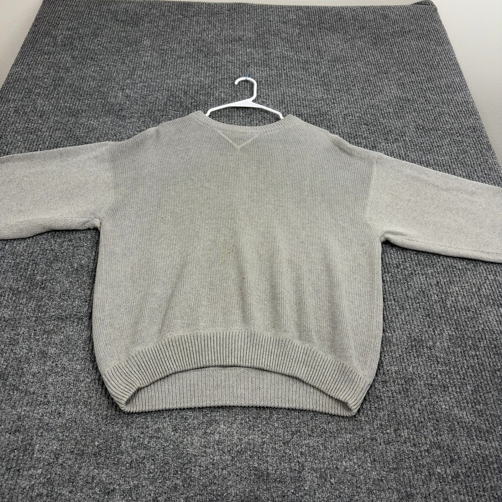 Vintage‎ Eddie Bauer Sweater Mens L Grey Cotton Ribbed Crewneck Gorpcore Outdoor